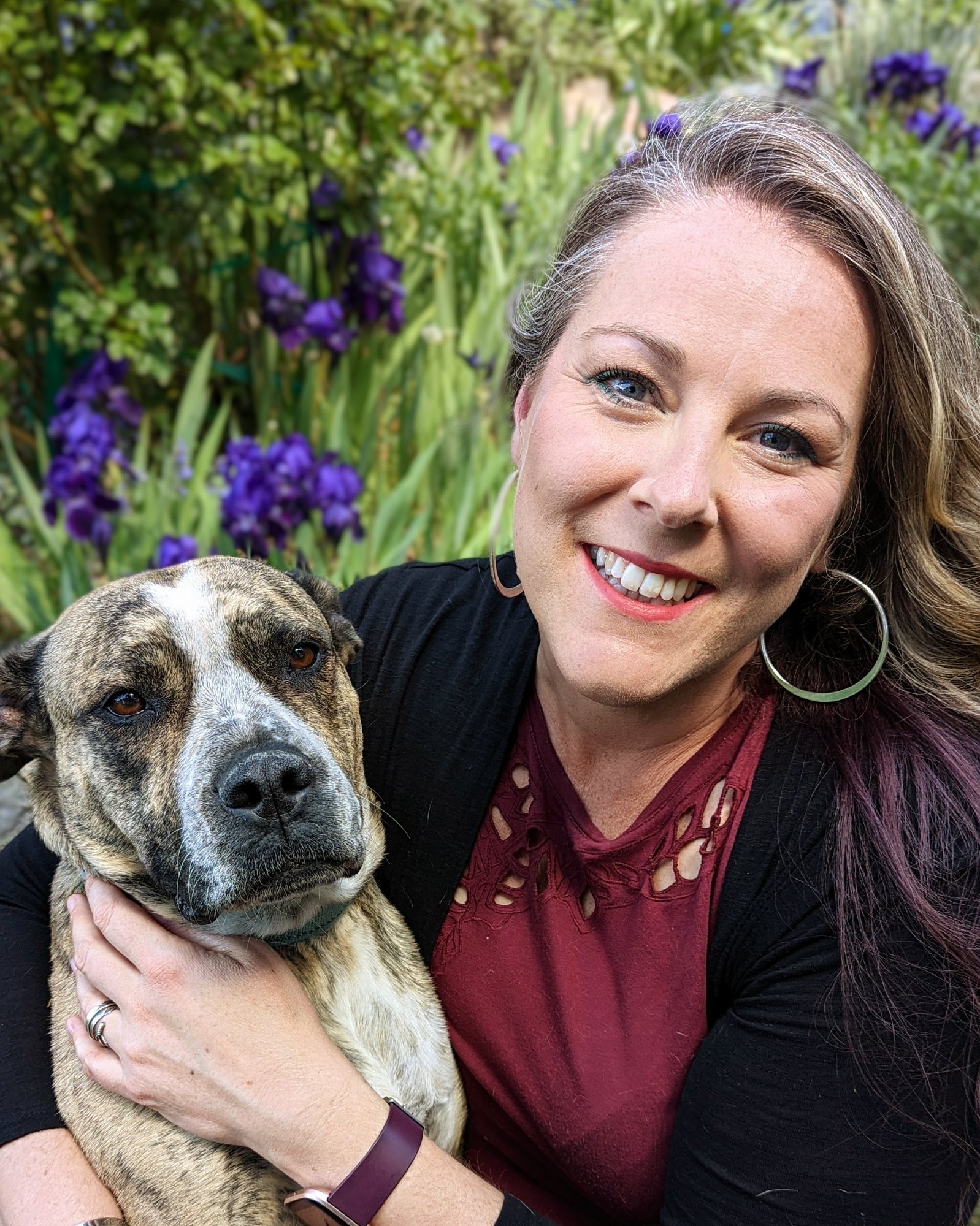 Charis Denny with her dog Bayou Lena